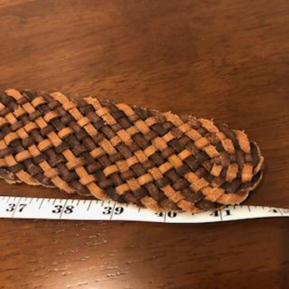Fossil Woven Multicolor Leather Buckle Belt Size M. - Picture 8 of 16